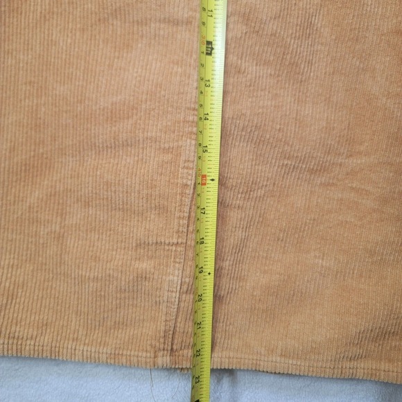 Forever 21 Corduroy Dress Mustard Sz L Overall Jumper Sleeveless Pockets Buttons - Picture 6 of 7